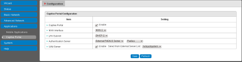 Captive Portal configuration