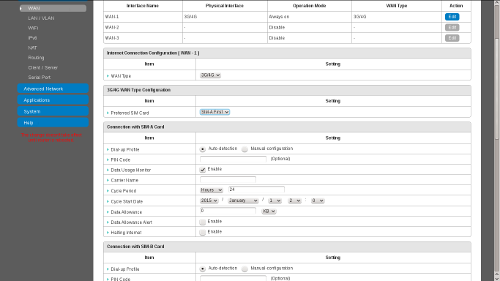 3G/4G WAN Settings