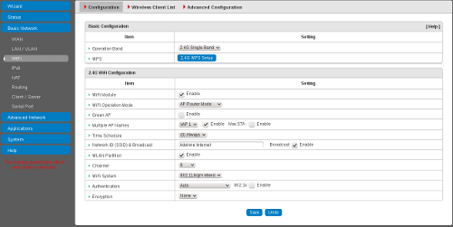 WiFi configuration